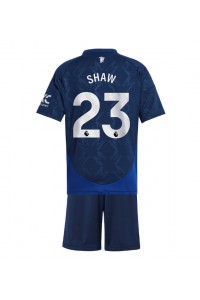 Fotbalové Dres Manchester United Luke Shaw #23 Dětské Venkovní Oblečení 2024-25 Krátký Rukáv (+ trenýrky)